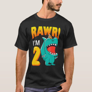 Rawr I`m 2 Themed Dino Birthday T-Shirt