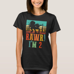 Rawr I m 2 Years Old Dinosaur Rex Birthday Squad R T-Shirt