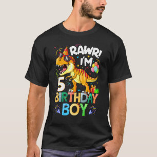 Rawr I M 5th Birthday Boy Dinosaur T Rex 5 Years O T-Shirt