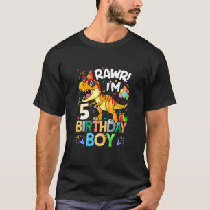 Rawr I M 5th Birthday Boy Dinosaur T Rex 5 Years O T-Shirt