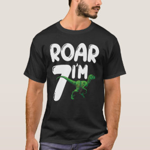 Rawr I m 7 Years Old Dinosaur Rex Birthday Squad R T-Shirt