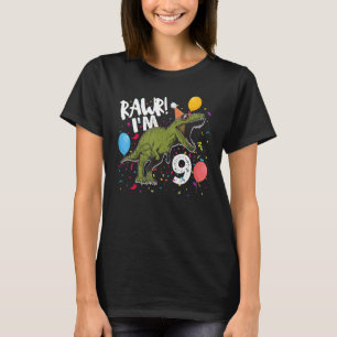 Rawr I m 9 Birthday Boy Dinosaur rex Themed 9th Bi T-Shirt