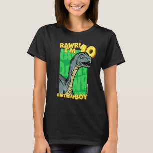 Rawr I'm 10 Birthday Boys 10th Birthday Dino Muss T-Shirt