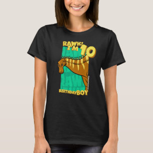Rawr I'm 10 Birthday Boys 10th Birthday Dino Rebba T-Shirt