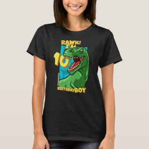 Rawr I'm 10 Birthday Boys 10th Birthday Dino Tyran T-Shirt