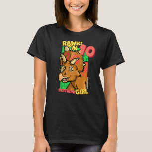 Rawr I'm 10 Birthday Girls 10th Birthday Dino Xeno T-Shirt