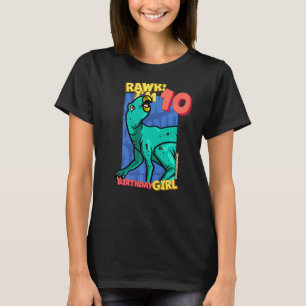 Rawr I'm 10 Birthday Girls 10th Birthday Dino Zeph T-Shirt