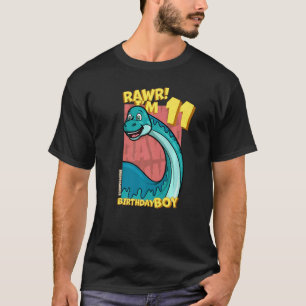 Rawr I'm 11 Birthday Boys 11th Birthday Dino Bront T-Shirt