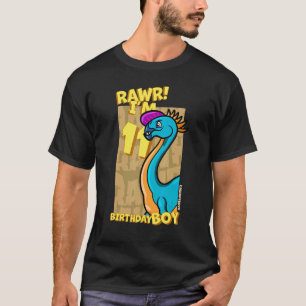 Rawr I'm 11 Birthday Boys 11th Birthday Dino Caud T-Shirt