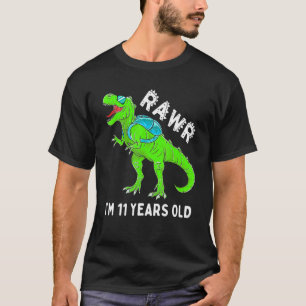 Rawr I'm 11 Years Old Cool Hip Dinosaur 11th Birth T-Shirt