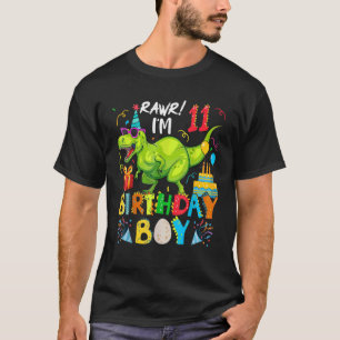 Rawr I'm 11th Birthday Boy Dinosaur rex 11 Years O T-Shirt
