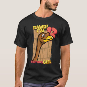 Rawr I'm 12 Birthday Girls 12th Birthday Dino Gal T-Shirt
