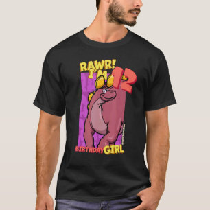 Rawr I'm 12 Birthday Girls 12th Birthday Dino Wuer T-Shirt