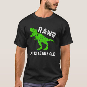 Rawr I'm 13 Years Old Dinosaur Vintage 13th Birthd T-Shirt