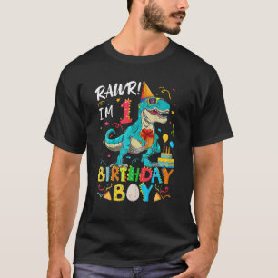 Rawr I'm 1St Birthday Boy Dinosaur Rex 1 Year Old T-Shirt