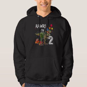 Rawr I'm 2 2nd Birthday Rex Dinosaur Party For Bo Hoodie
