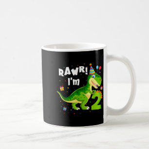Rawr I'm 2 2nd Birthday T Rex Dinosaur Funny Party Coffee Mug