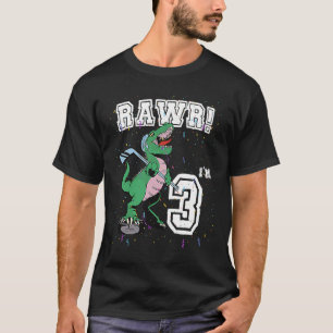 Rawr I'm 3 3rd Birthday Party Rex Dinosaur Hockey T-Shirt