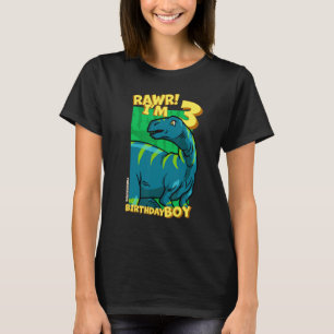 Rawr I'm 3 Birthday Boys 3rd Birthday Dino Fukuis T-Shirt