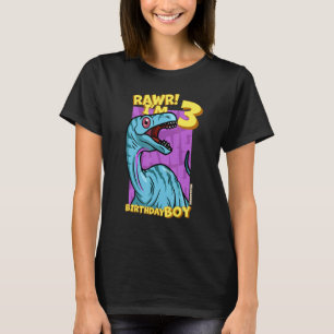 Rawr I'm 3 Birthday Boys 3rd Birthday Dino Noasau T-Shirt