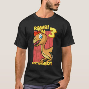 Rawr I'm 3 Birthday Boys 3rd Birthday Dino Ovirap T-Shirt