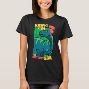 Rawr I'm 3 Birthday Girls 3rd Birthday Dino Fukui T-Shirt