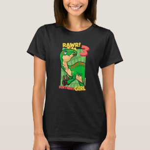Rawr I'm 3 Birthday Girls 3rd Birthday Dino Iguano T-Shirt