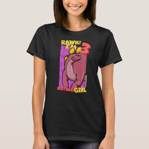 Rawr I'm 3 Birthday Girls 3rd Birthday Dino Wuerho T-Shirt