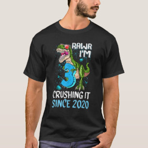 Rawr I'm 3 Crushing It 2020 Monster Truck Dinosaur T-Shirt