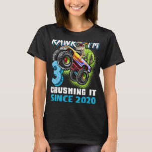 Rawr I'm 3 Monster Truck Dinosaur 3rd Birthday Par T-Shirt