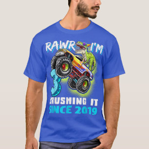 Rawr I'm 3 Monster Truck Dinosaur 3rd Birthday Par T-Shirt