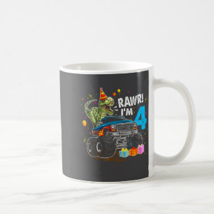 Rawr I'm 4 4th Birthday T Rex Dinosaur Funny Party Coffee Mug