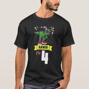 Rawr I'm 4 Age Of 4 Fourth Birthday T-Shirt