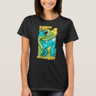 Rawr I'm 4 Birthday Boys 4th Birthday Dino Hypsilo T-Shirt