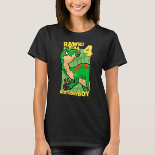 Rawr I'm 4 Birthday Boys 4th Birthday Dino Iguanod T-Shirt