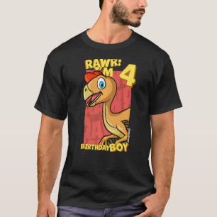 Rawr I'm 4 Birthday Boys 4th Birthday Dino Ovirapt T-Shirt