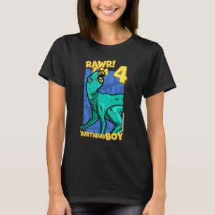 Rawr I'm 4 Birthday Boys 4th Birthday Dino Zephyr T-Shirt