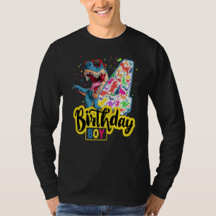 Rawr I'm 4 Cute Kids I Am 4 Boy Dinosaur Birthday T-Shirt