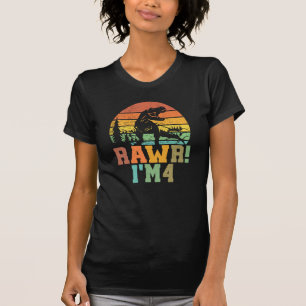 Rawr Im 4 Dinosaur T Rex 4 Year Old T-Shirt