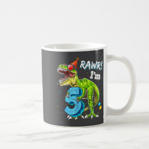 Rawr I'm 5 5th Birthday T Rex Dinosaur Funny Party Coffee Mug