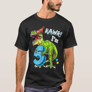 Rawr I'm 5 5th Birthday T Rex Dinosaur Funny Party T-Shirt
