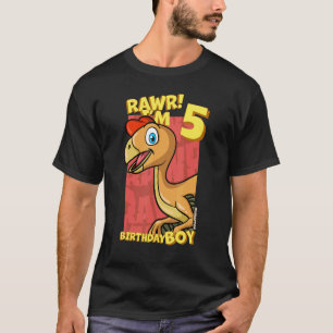 Rawr  I'm 5 Birthday Boys 5th Birthday Dino Ovirap T-Shirt