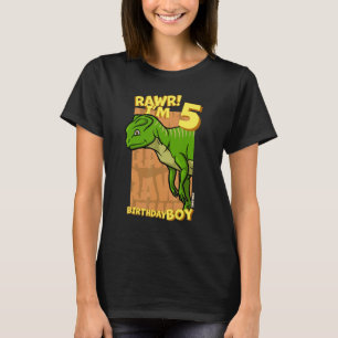 Rawr I'm 5 Birthday Boys 5th Birthday Dino Yinlon T-Shirt