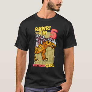 Rawr I'm 5 Birthday Girls 5th Birthday Dino Edmon T-Shirt