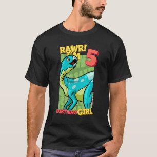 Rawr I'm 5 Birthday Girls 5th Birthday Dino Hypsi T-Shirt