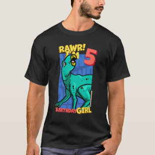 Rawr I'm 5 Birthday Girls 5th Birthday Dino Zephyr T-Shirt