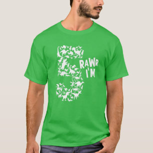 Rawr I'm 5 Cute Kids I Am 5 Boys T-Shirt