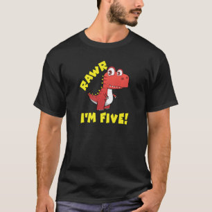 Rawr I'm 5 Dinosaur Rex for Five Year Birthday T-Shirt