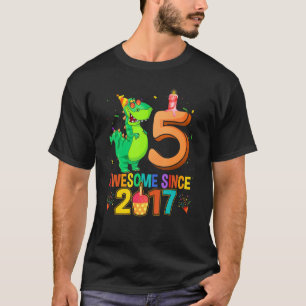 Rawr I'm 5 Kids 5 Year Old 5th Birthday Awesome Si T-Shirt
