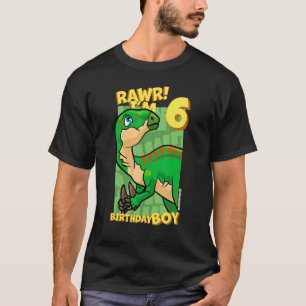 Rawr I'm 6 Birthday Boys 6th Birthday Dino Iguano T-Shirt